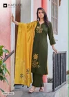 Radhika By Kadlee Heavy Rayon Kurti With Bottom Dupatta 